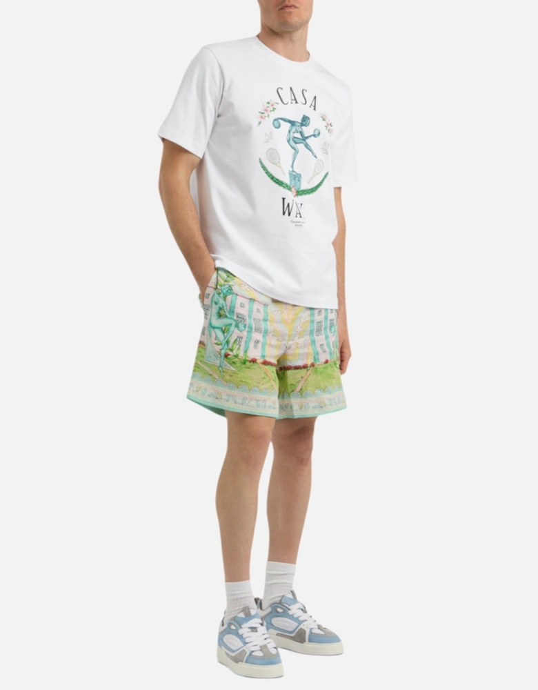 Men Statue T-Shirt En Marbre Printed Short Sleeve Crew Neck Summer