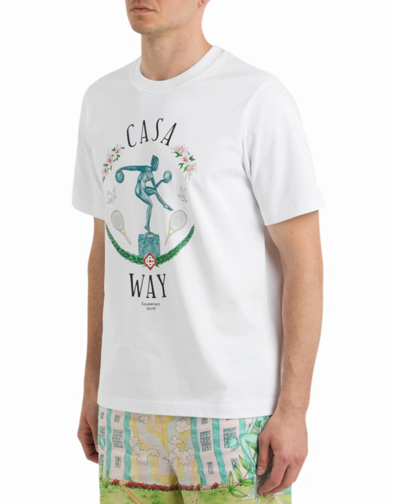Men Statue T-Shirt En Marbre Printed Short Sleeve Crew Neck Summer