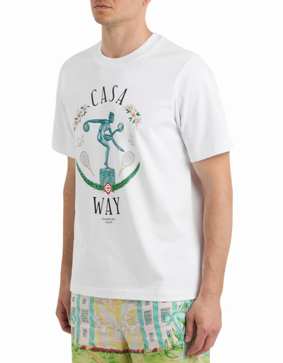 Men Statue T-Shirt En Marbre Printed Short Sleeve Crew Neck Summer