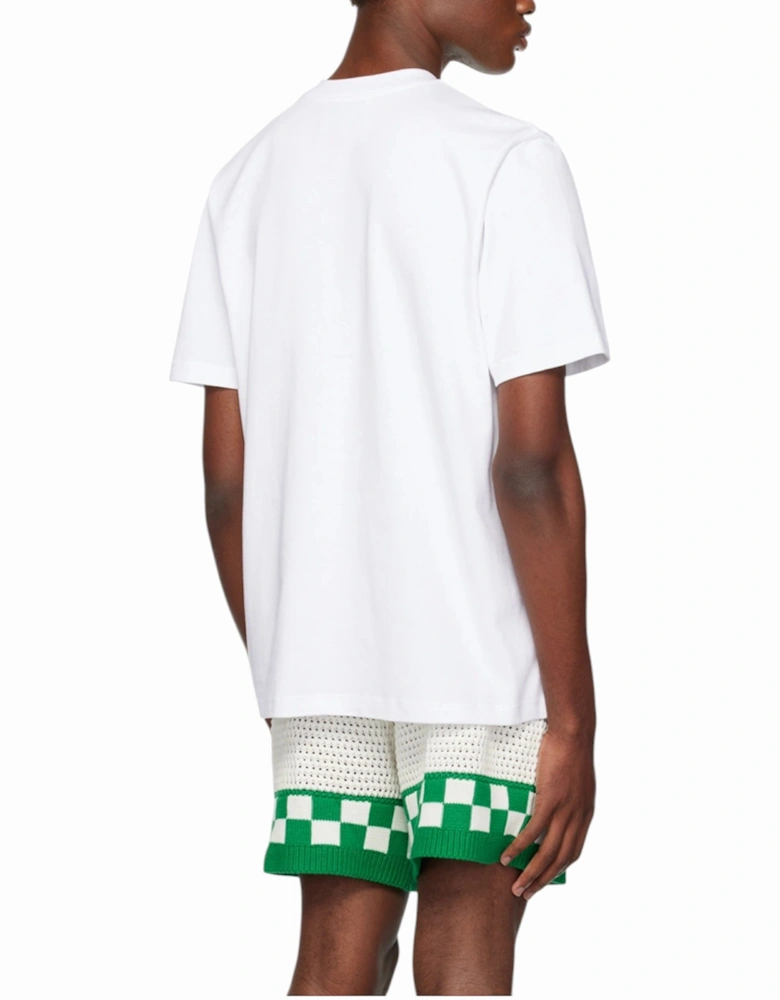 Men Playful Stripes Printed T-Shirt Short Sleeve Crew Neck Tennis Tee