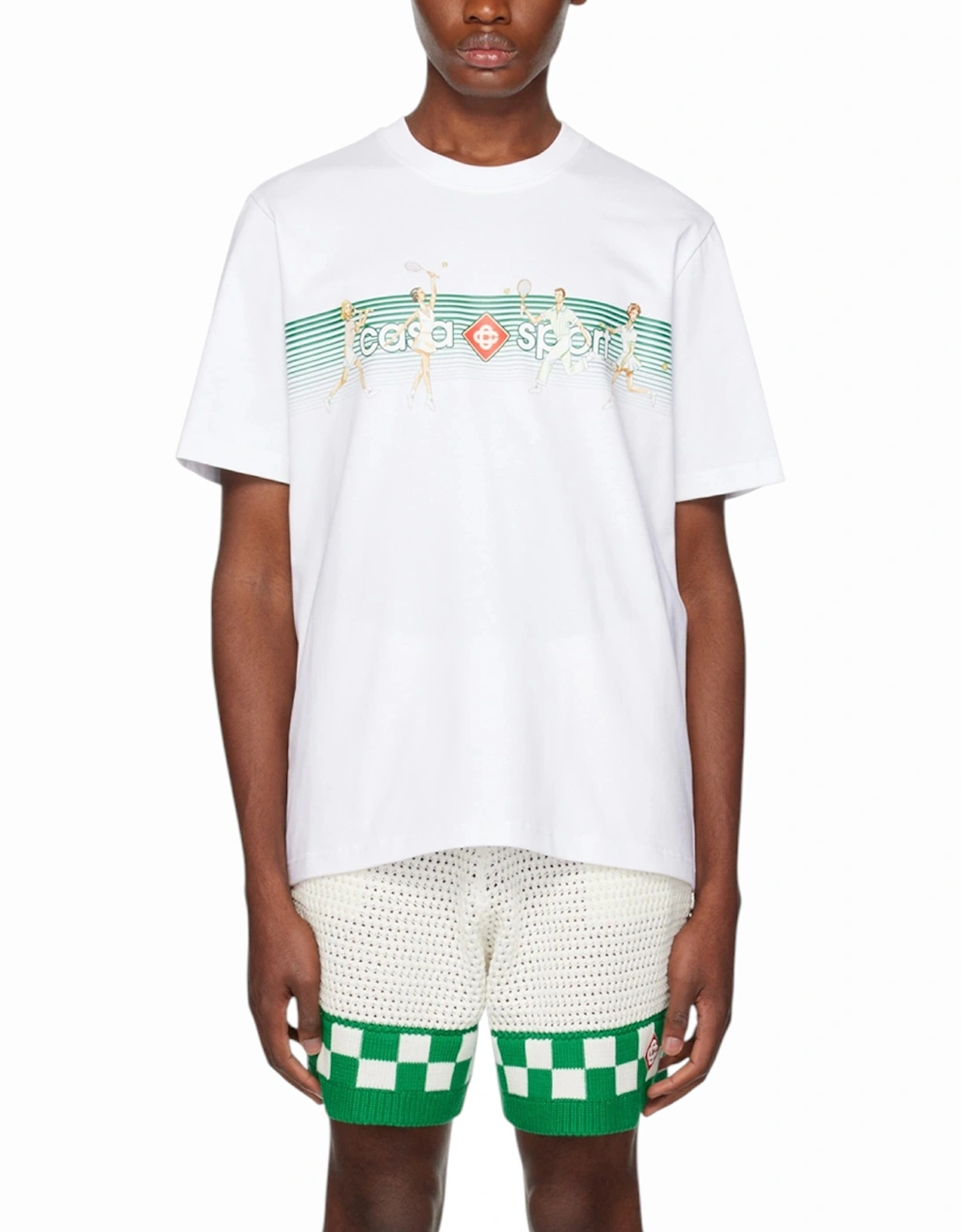 Men Playful Stripes Printed T-Shirt Short Sleeve Crew Neck Tennis Tee, 10 of 9