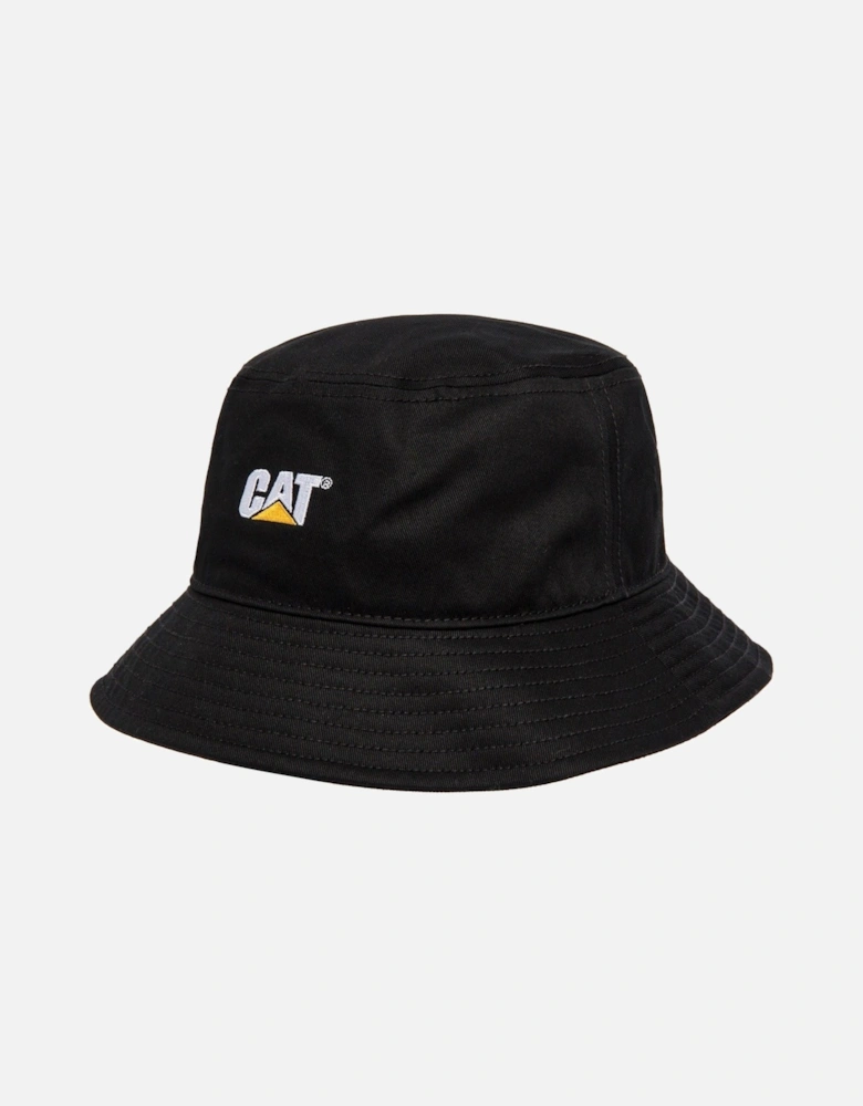 Cotton Unisex Adults Black Bucket Hat