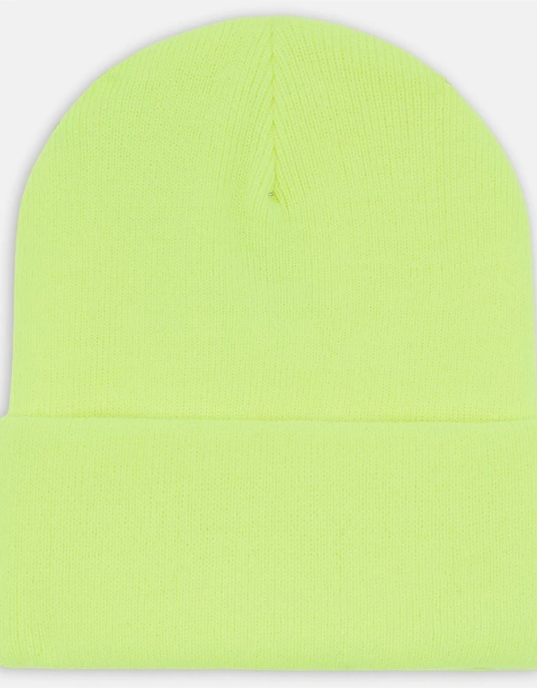 Acrylic Cuffed Unisex Adults Yellow Beanie Hat