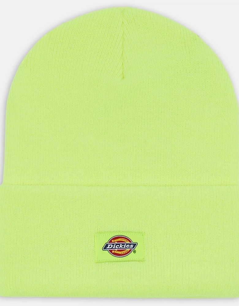 Acrylic Cuffed Unisex Adults Yellow Beanie Hat