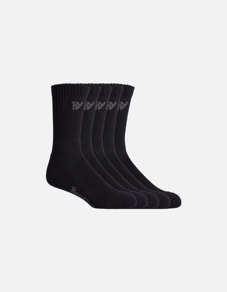 Crew Cotton Unisex Adults Black Work Socks
