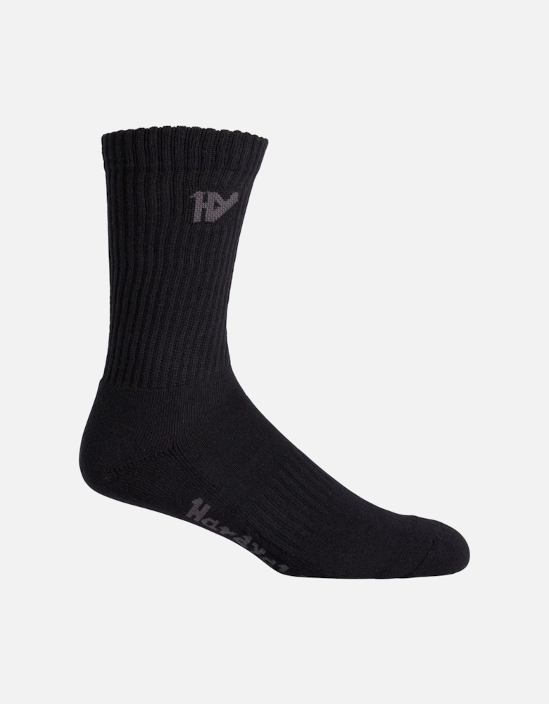 Crew Cotton Unisex Adults Black Work Socks
