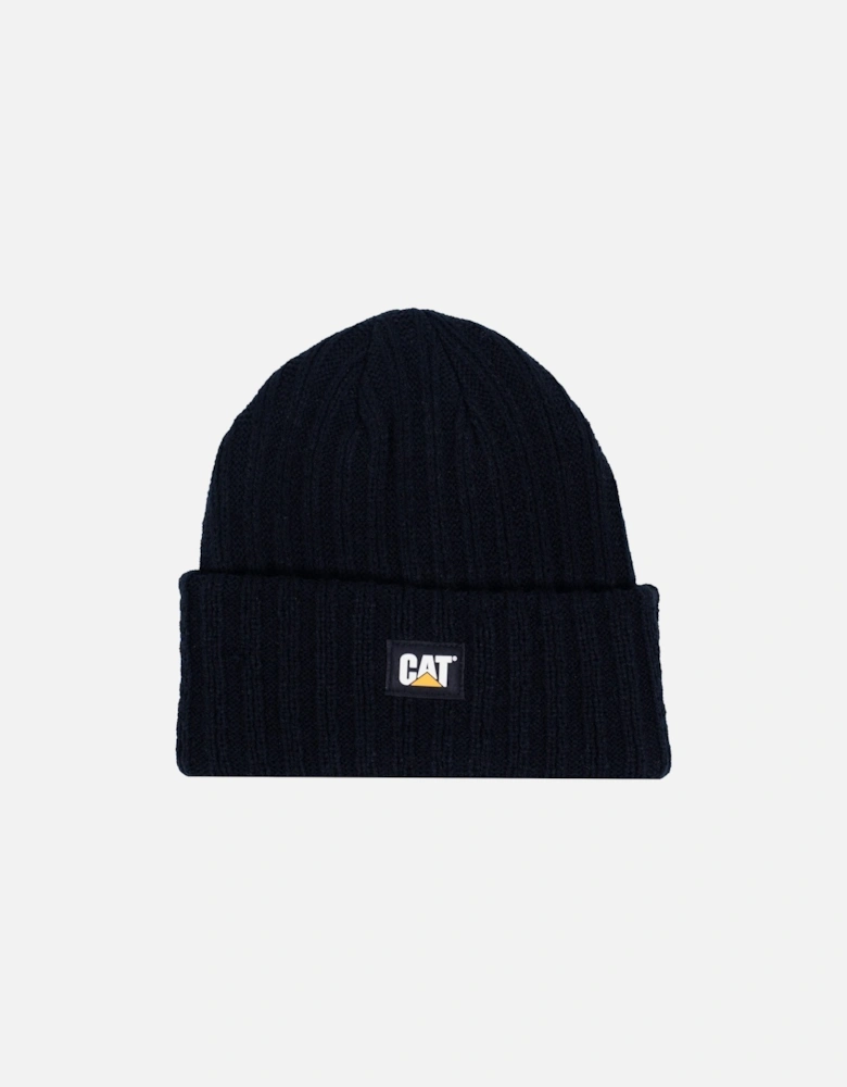 Rib Watch Unisex Adults Black Beanie Hat