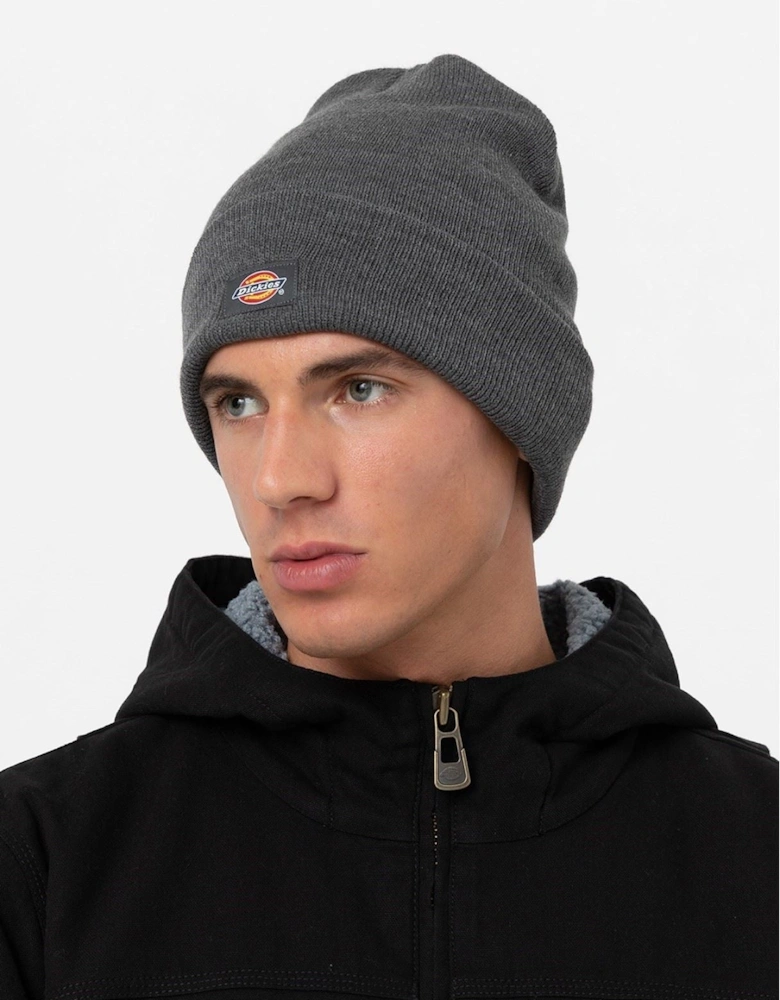 Acrylic Cuffed Unisex Adults Grey Beanie Hat