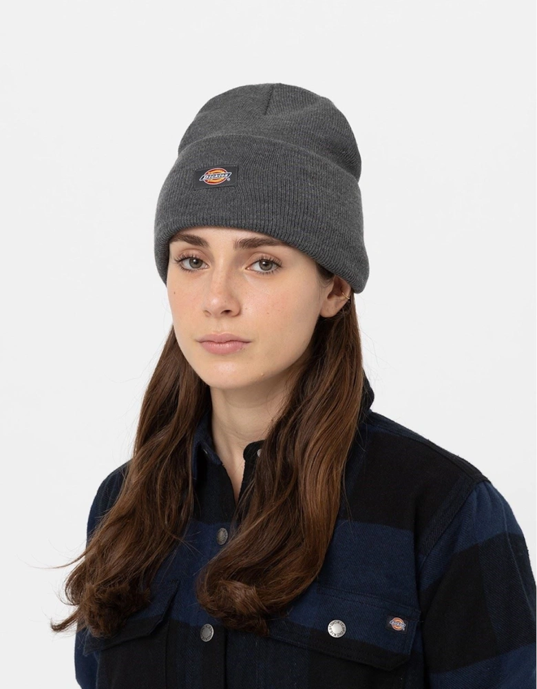 Acrylic Cuffed Unisex Adults Grey Beanie Hat