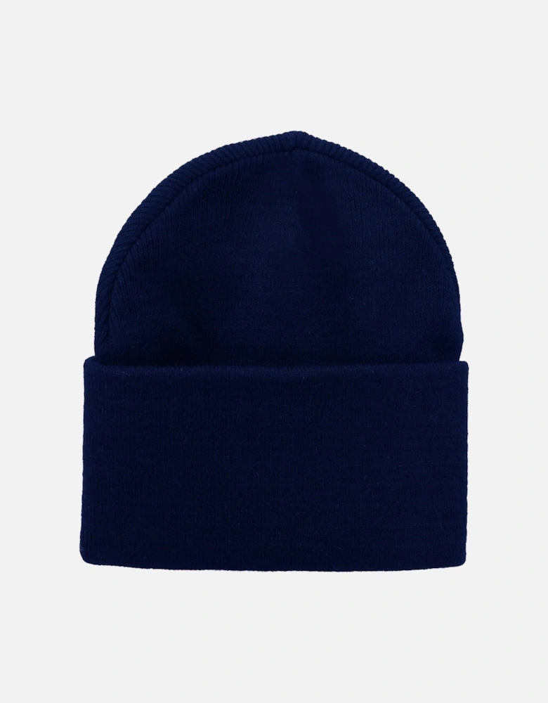 Acrylic Cuffed Unisex Adults Blue Beanie Hat