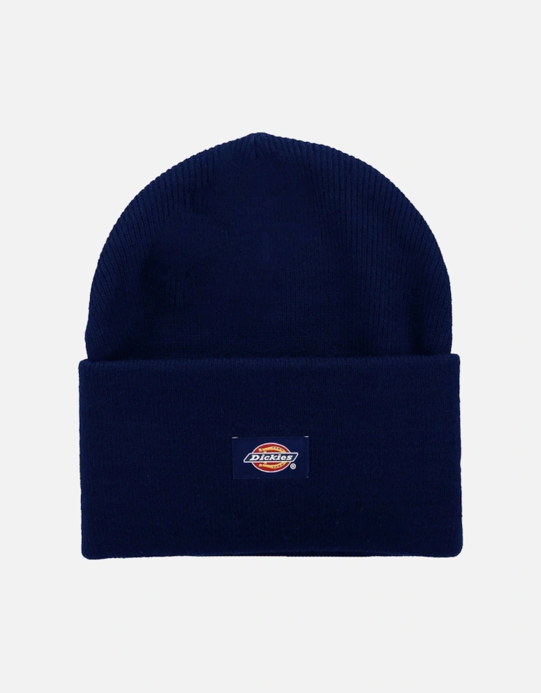 Acrylic Cuffed Unisex Adults Blue Beanie Hat