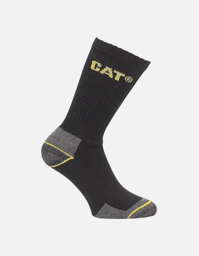 CAT Crew Cotton Men's Black Work Socks