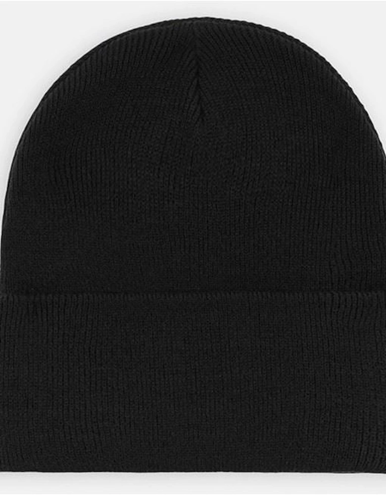 Acrylic Cuffed Unisex Adults Black Beanie Hat
