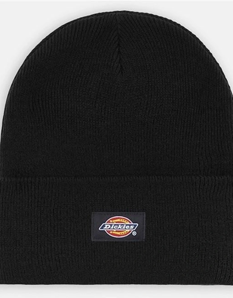 Acrylic Cuffed Unisex Adults Black Beanie Hat