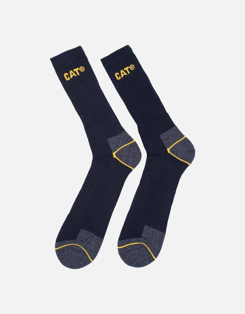 CAT Crew Cotton Men's Black Work Socks