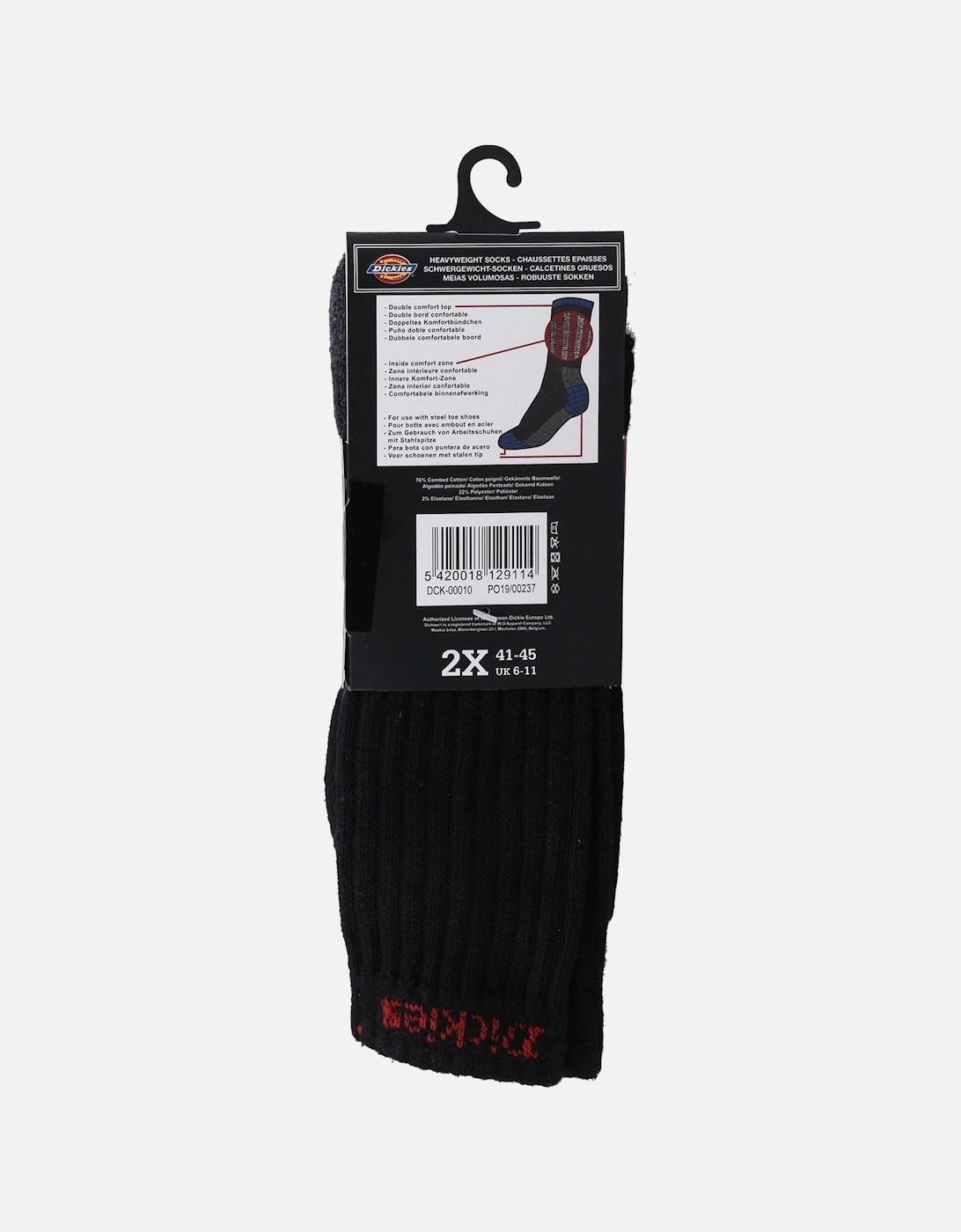 Industrial Cotton Unisex Adults Black Work Socks
