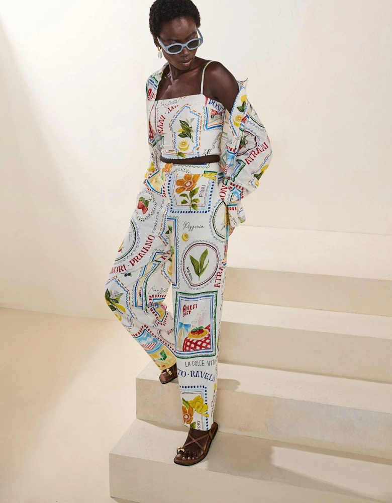 Miley Linen Wide Leg Pant - Multi