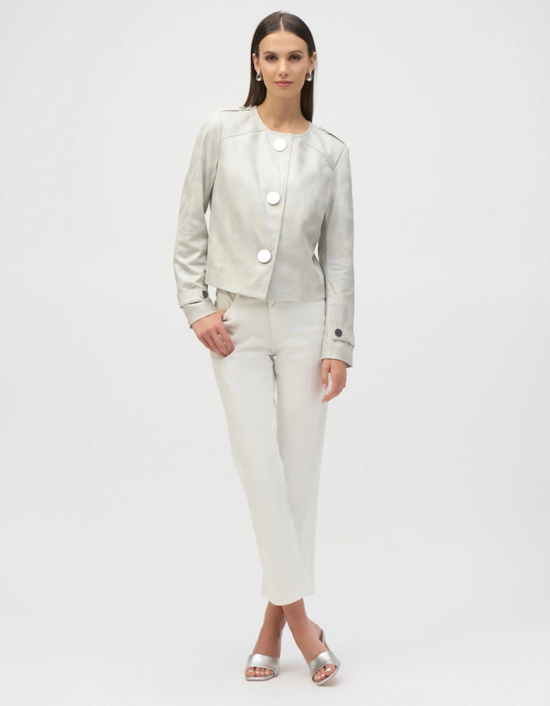 Foiled faux suede boxy jacket