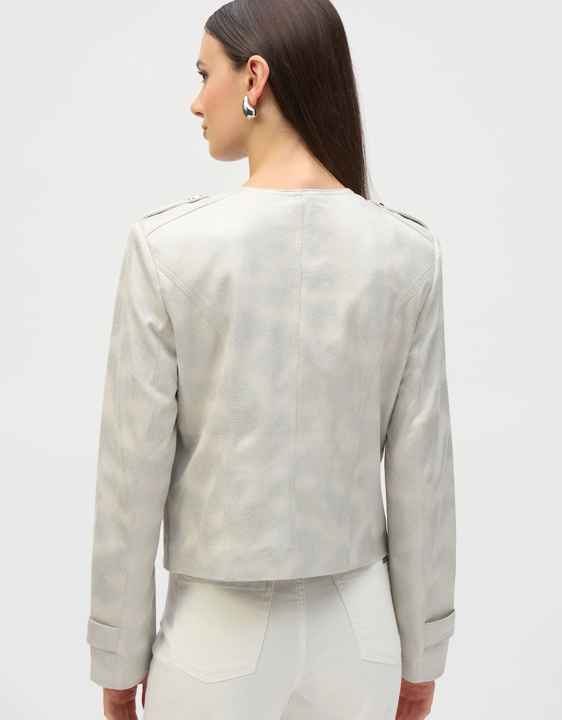 Foiled faux suede boxy jacket