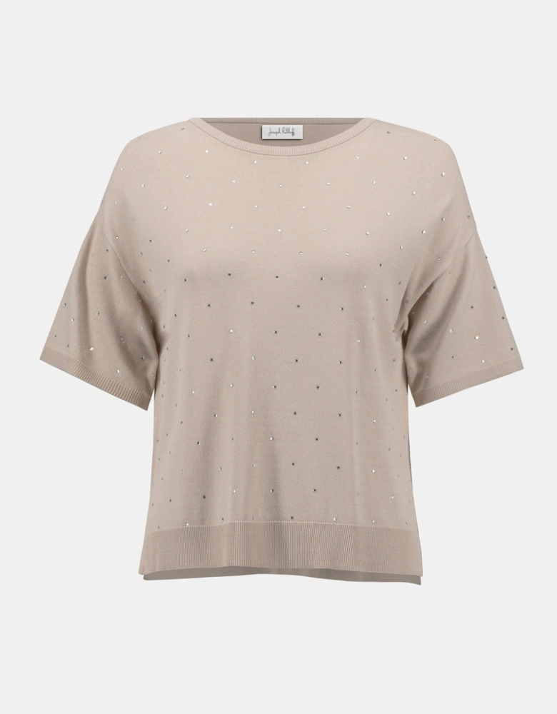 Sweater knit elbow length pullover