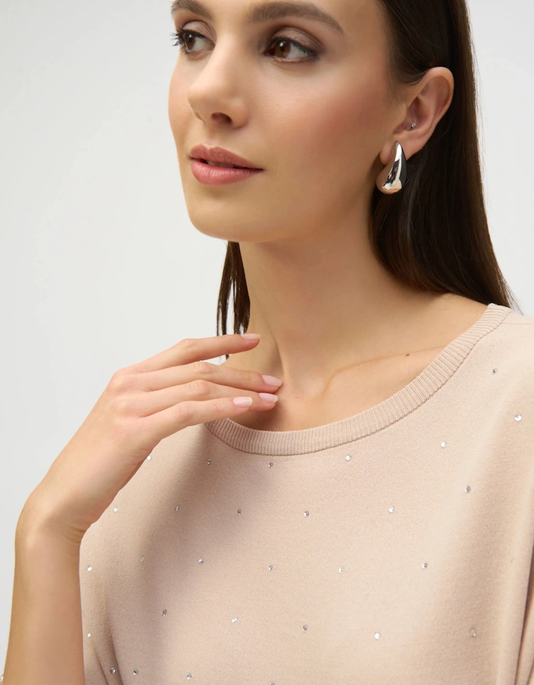 Sweater knit elbow length pullover