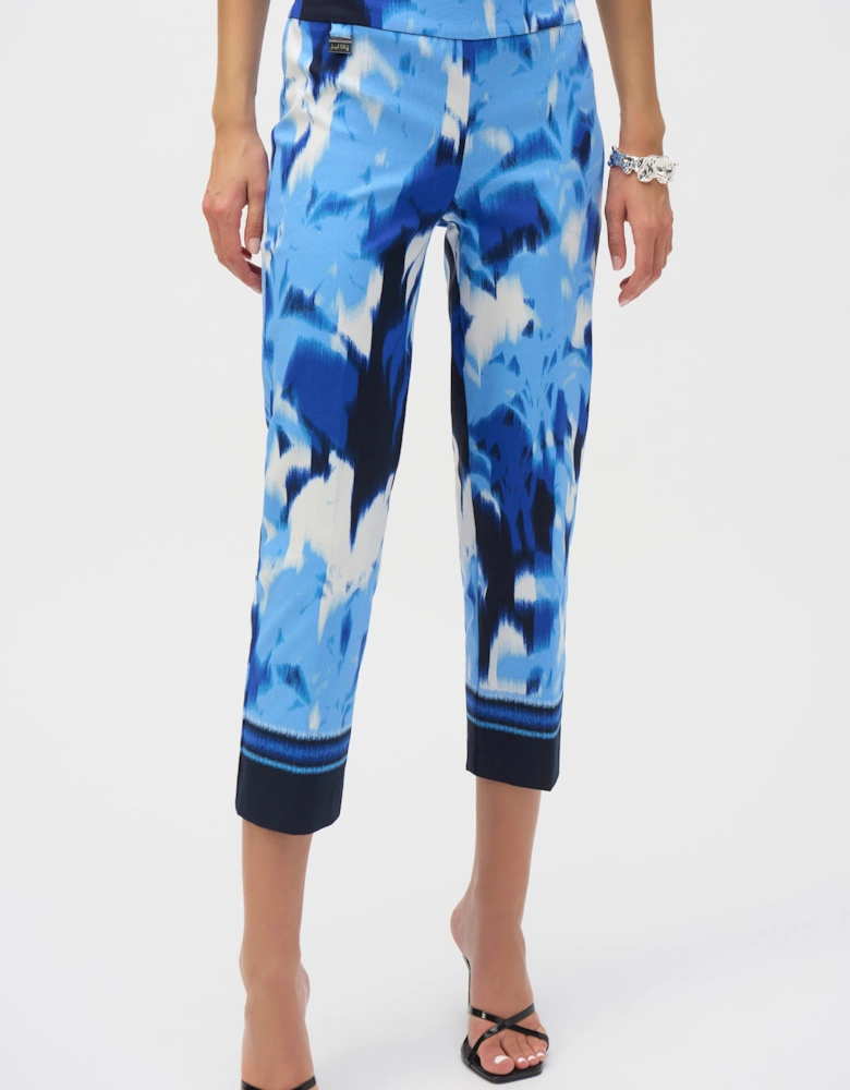 Millennium Tropical Print Cropped Pull-On Pants