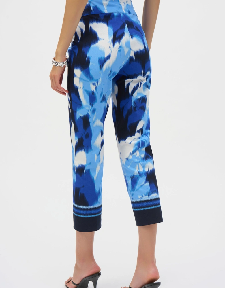 Millennium Tropical Print Cropped Pull-On Pants