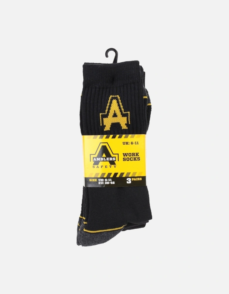 Amblers Cotton Men's Black Work Socks