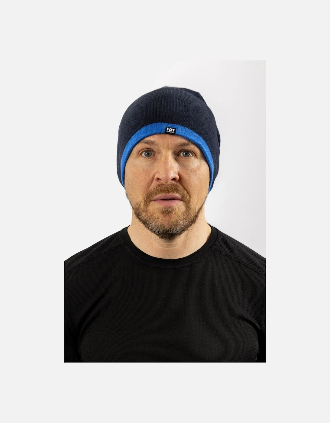 Workwear Classic Reversible Unisex Adults Blue Beanie Hat, 4 of 3