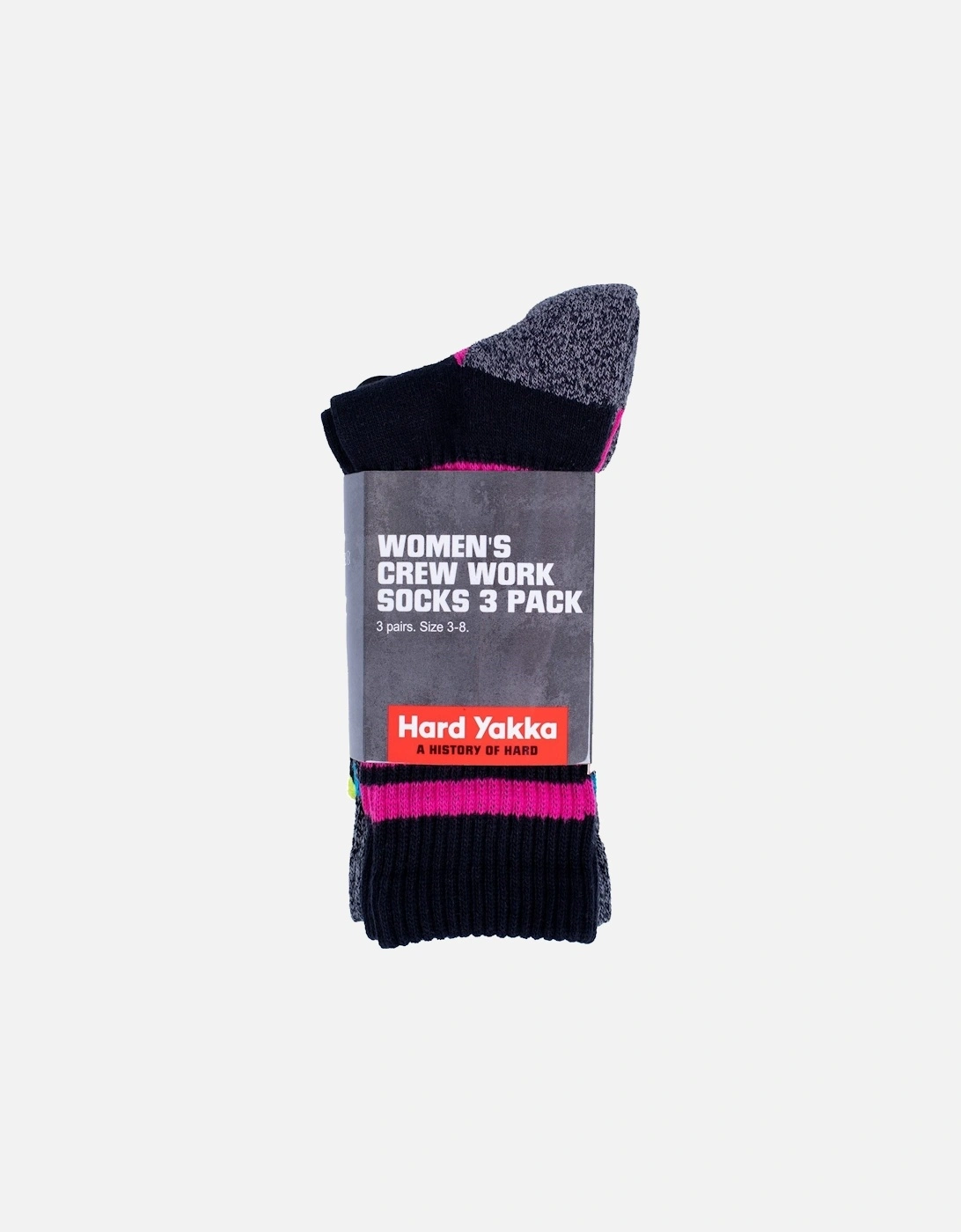 Crew 3 Pack Cotton Women's Multicoloured Work Socks