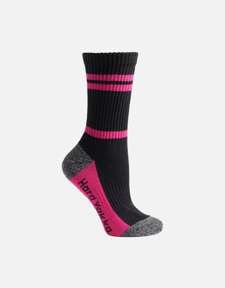Crew 3 Pack Cotton Women's Multicoloured Work Socks