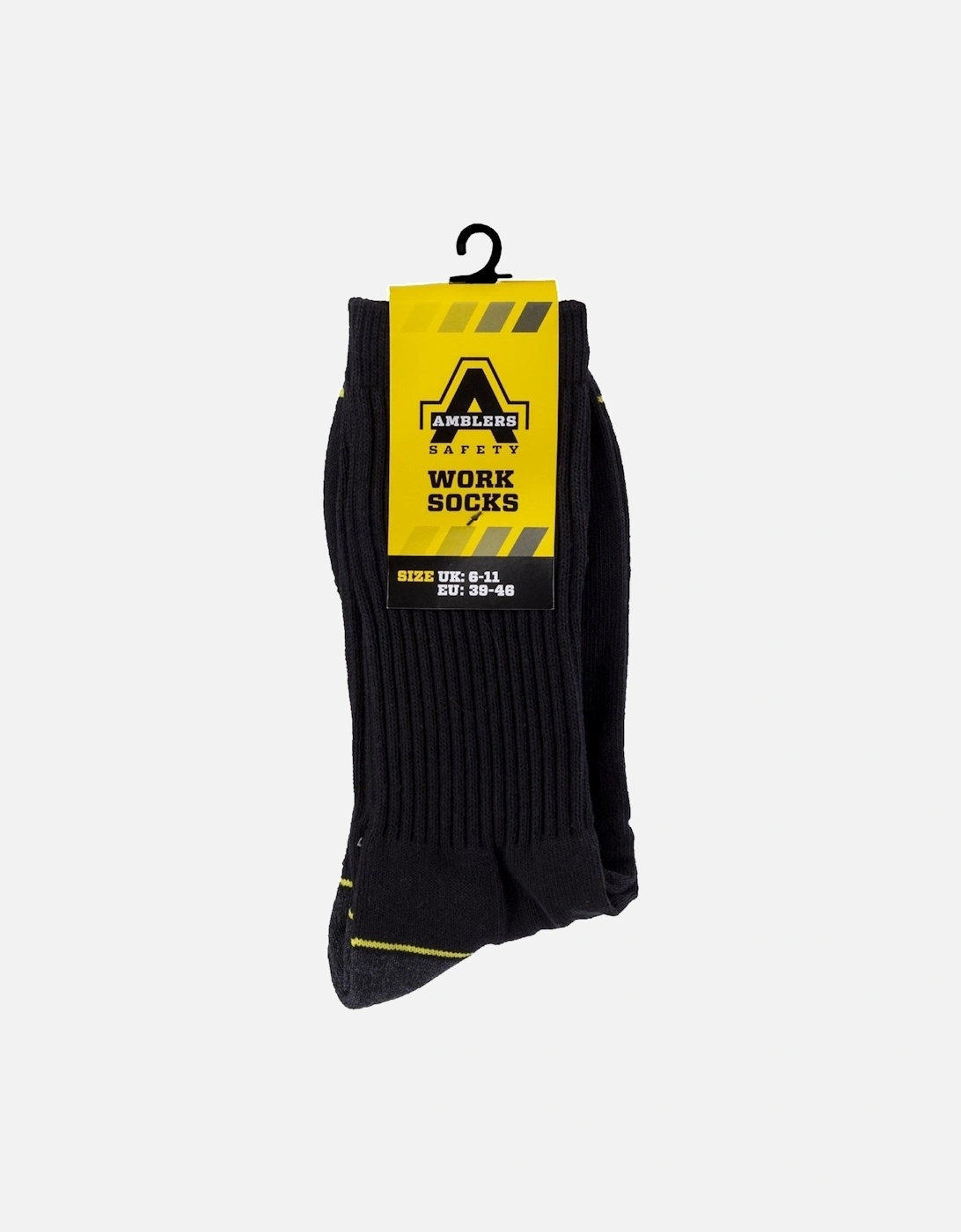 Amblers Cotton Men's Black Work Socks, 3 of 2
