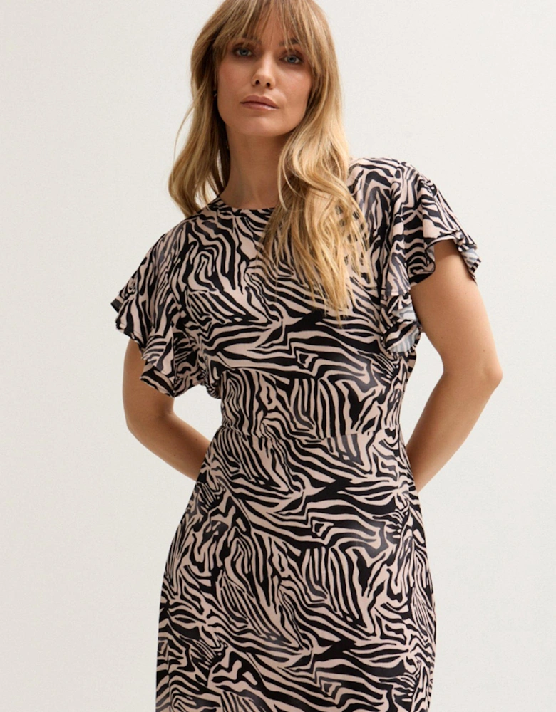 Zelda Tiered Zebra Print Maxi Dress - Multi
