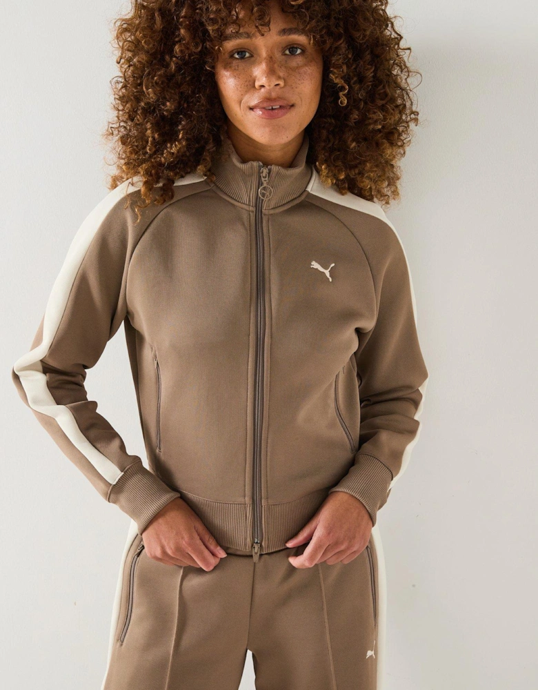 Womens T7 Always On Track Jacket - Totally Taupe