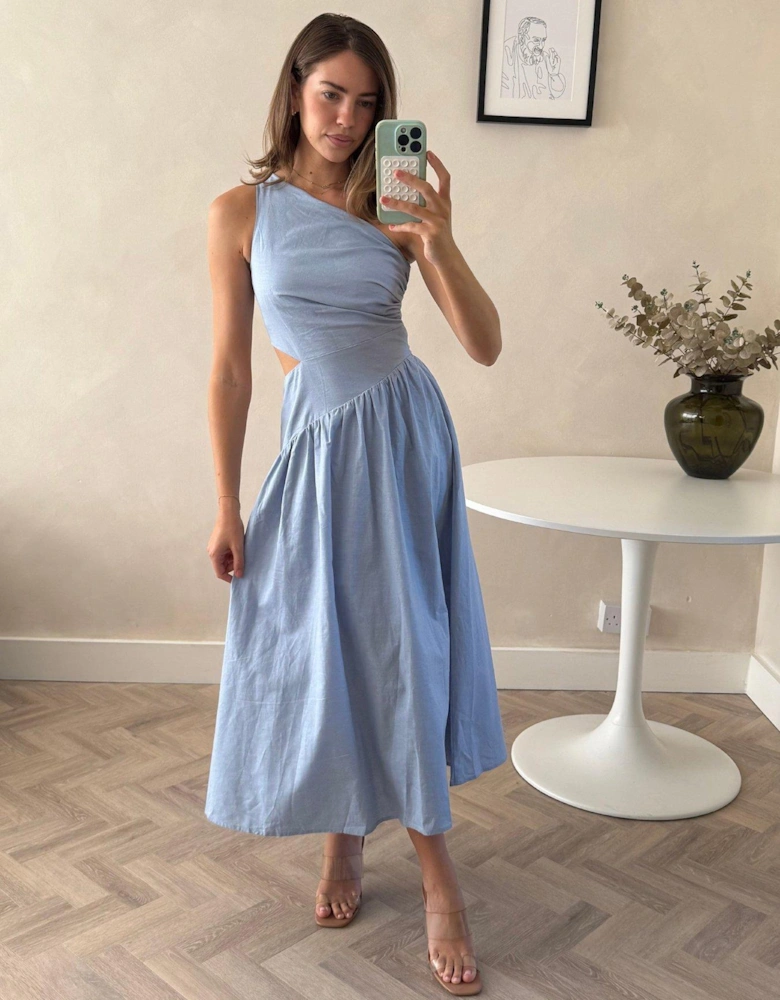 Jasmine Cut Out One Shoulder Dress - Pink