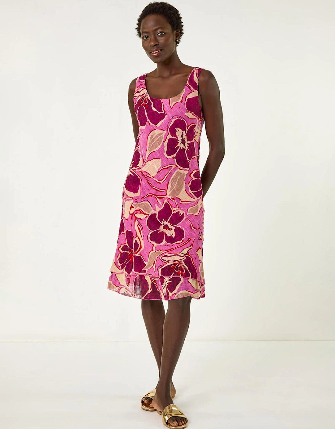 Floral Double Layer Dress - Pink, 2 of 1
