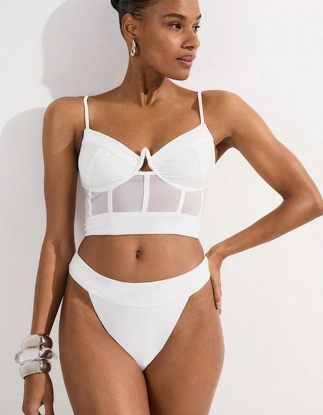 Panelled Mesh Cup Bikini Bottom, 5 of 4