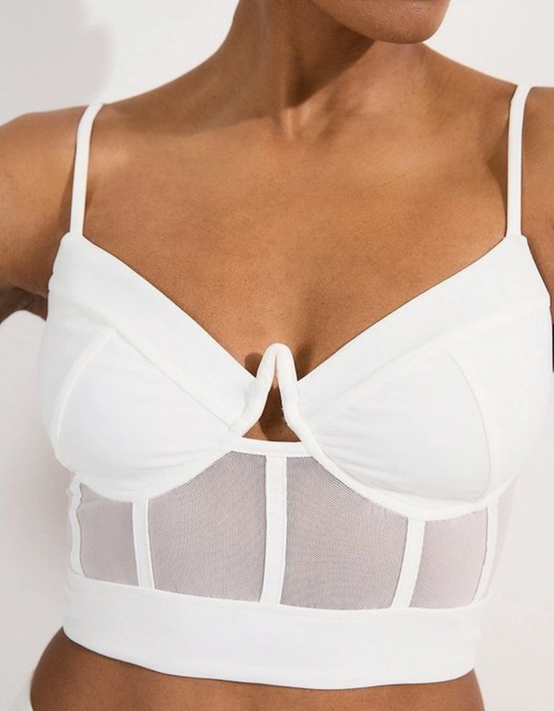 Panelled Mesh Cup Bikini Bottom
