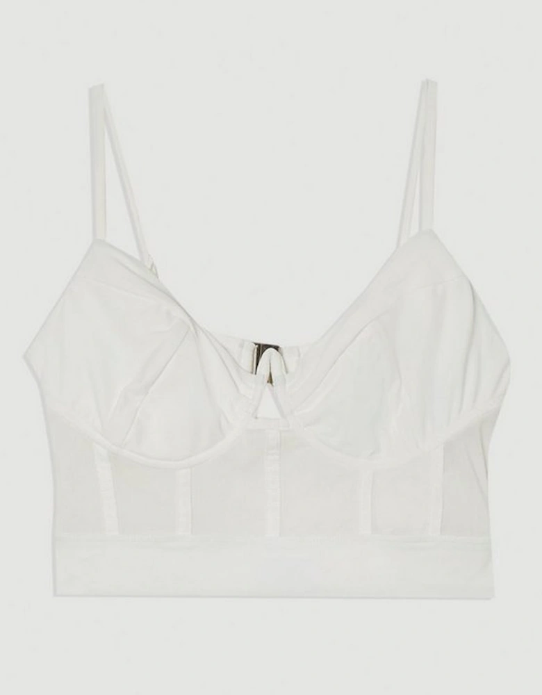 Panelled Mesh Cup Detail Bikini Top