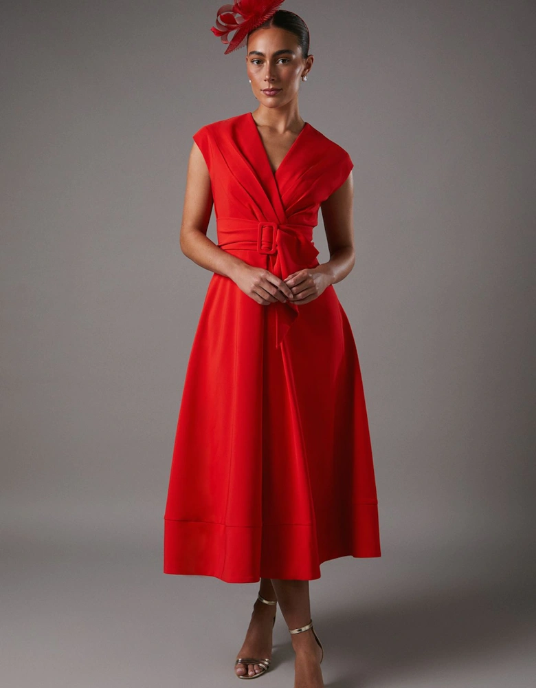 Belted Crepe Dress