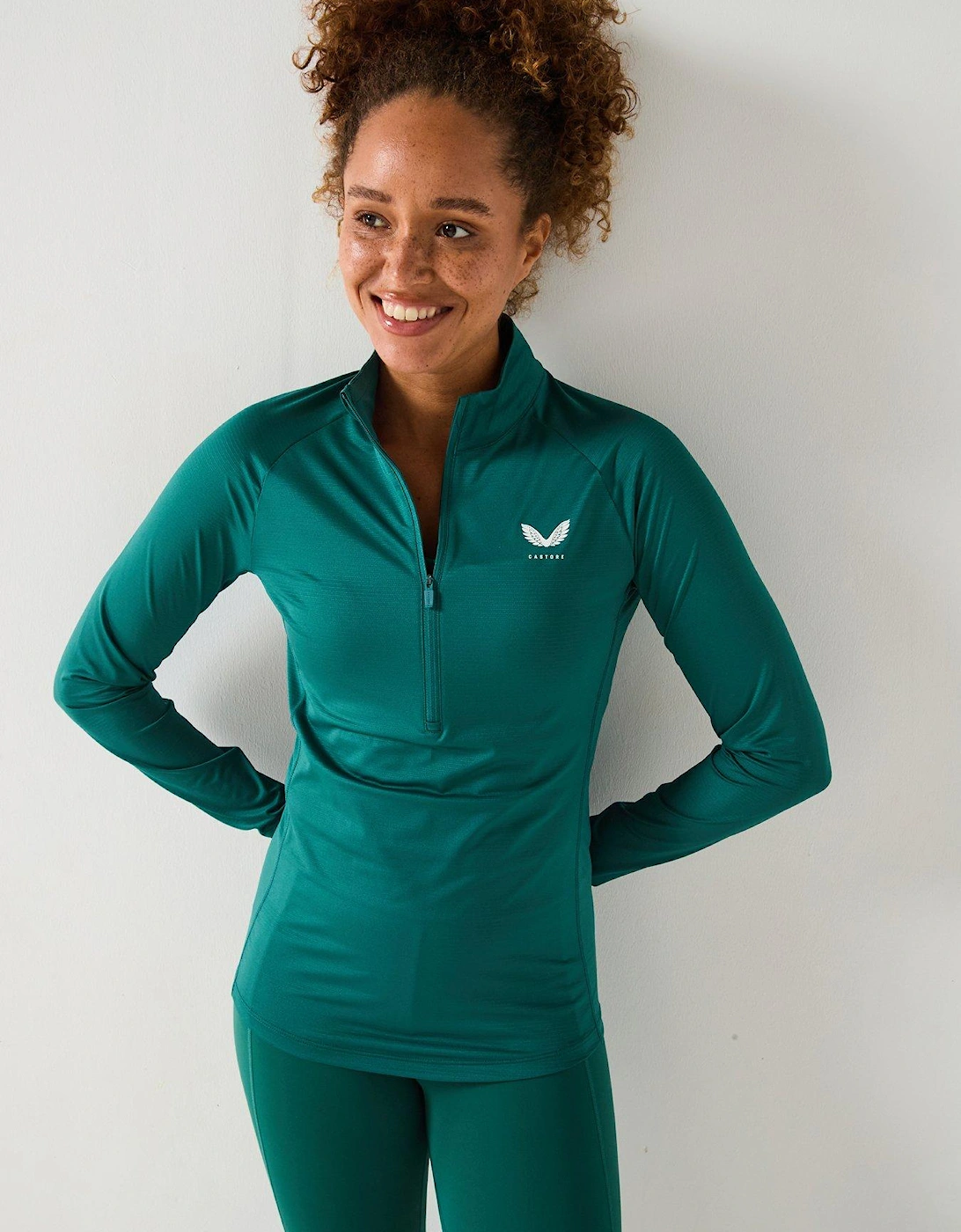 Women's Training Adapt Half Zip Long Sleeve Top - Seafoam/Sage White/Reflective, 2 of 1