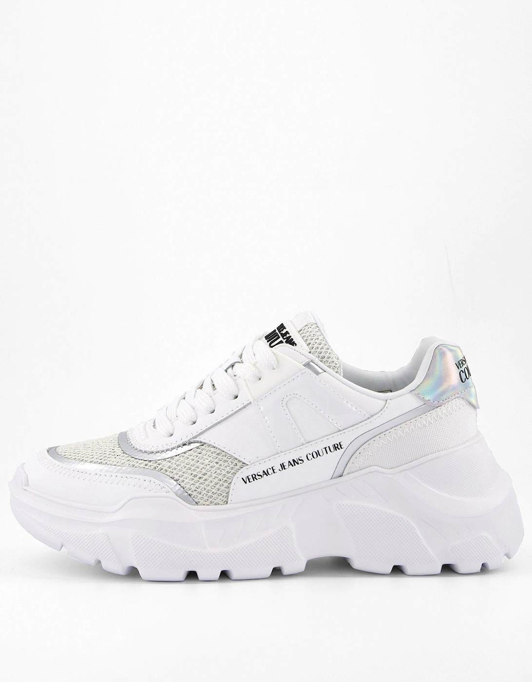 Speedtrack Glitter Mesh Platform Sneakers - White/Silver, 2 of 1