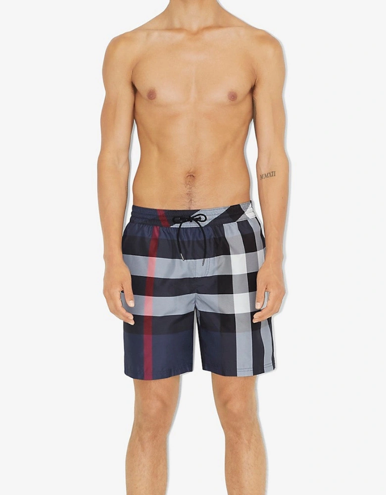Check Swim Shorts in Navy