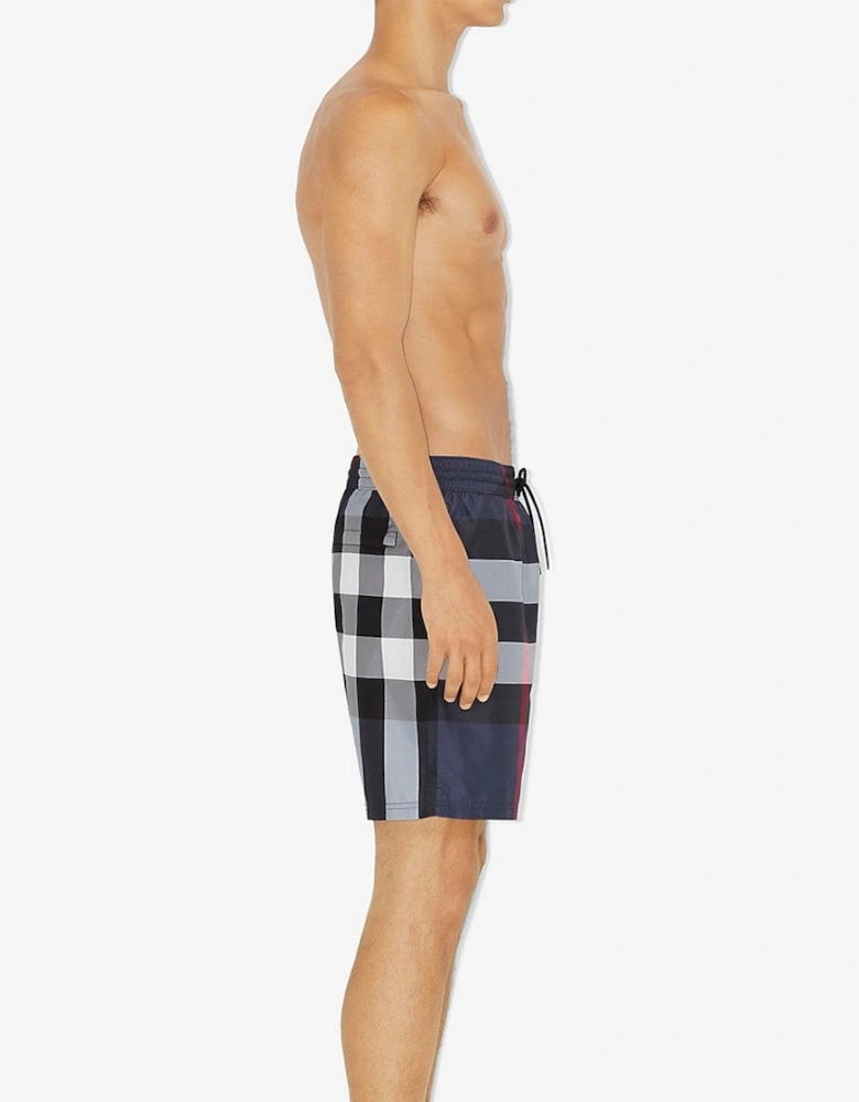 Check Swim Shorts in Navy