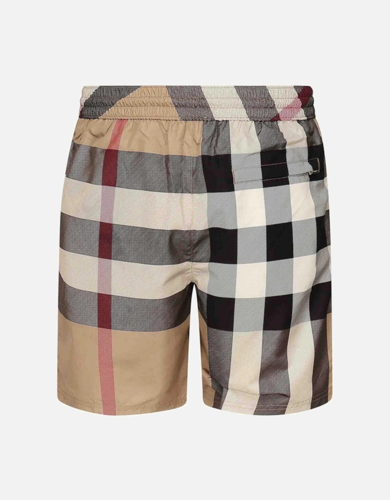 Check Swim Shorts in Beige