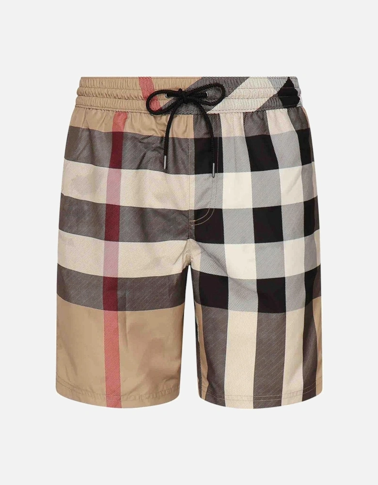Check Swim Shorts in Beige