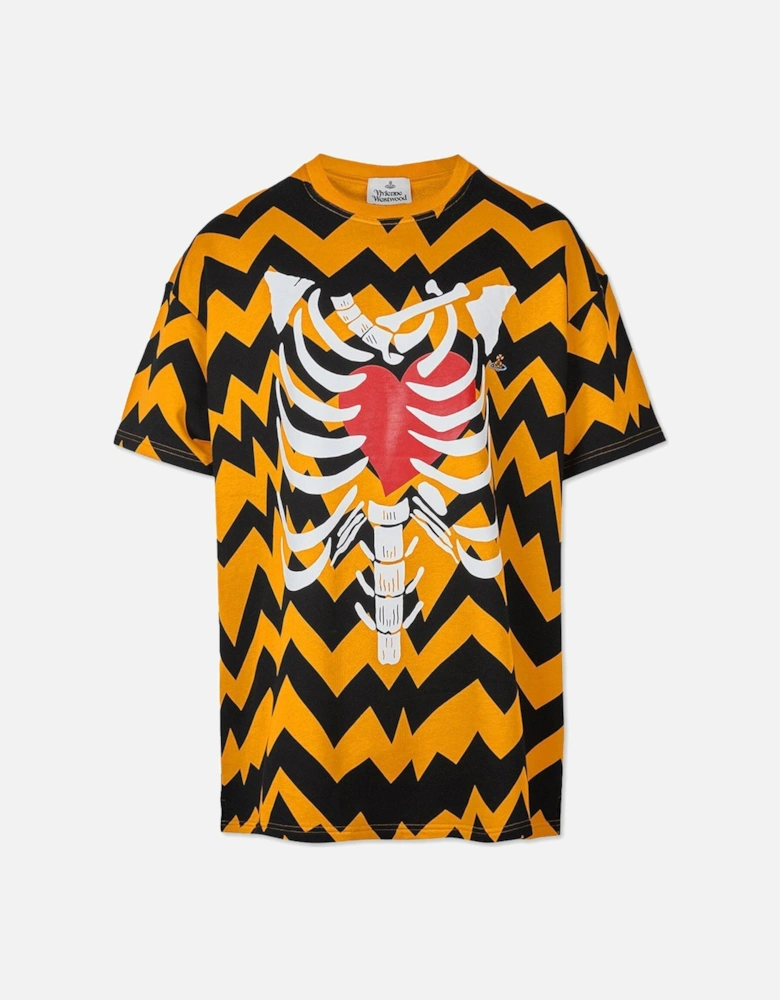 Men's Yellow Oversized Zig Zag T-Shirt