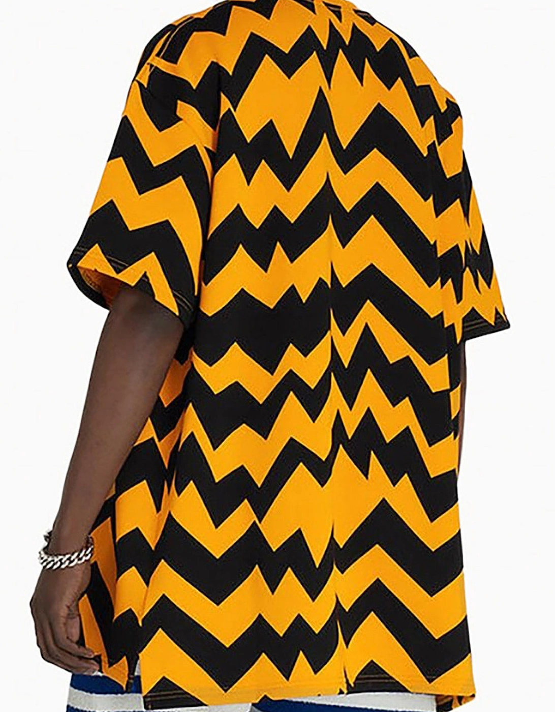 Men's Yellow Oversized Zig Zag T-Shirt