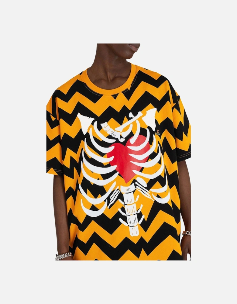 Men's Yellow Oversized Zig Zag T-Shirt
