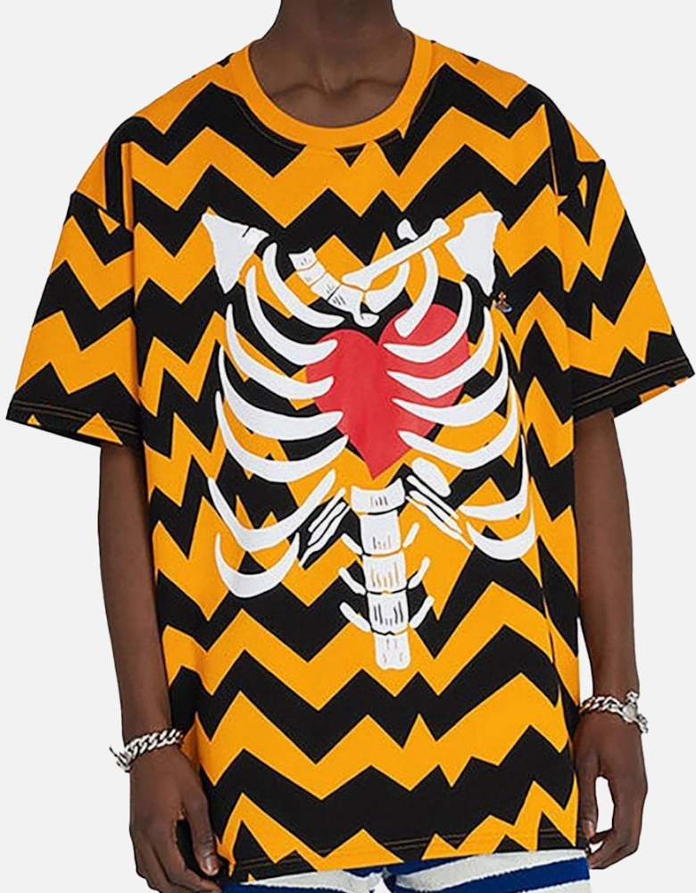 Men's Yellow Oversized Zig Zag T-Shirt